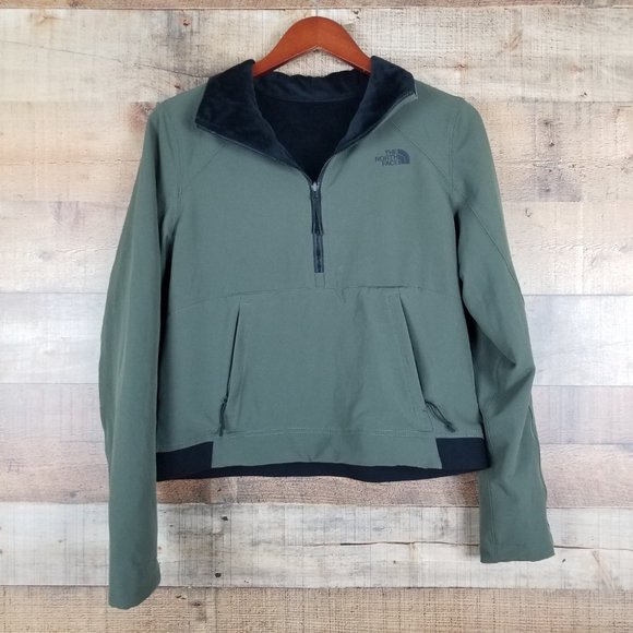 The North Face Jackets & Blazers - The North Face Shelbe Raschel Softshell Women Sm Reversible Green Black 1/2 Zip